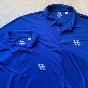 Lot Of 2 University Of Kentucky Wildcats Cutter & Buck Blue Polo Shirt Mens XL
